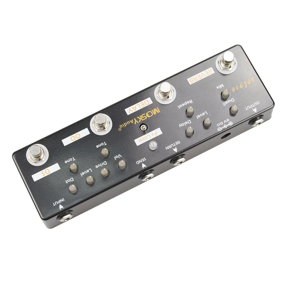 Mosky 5-In-1 Guitar Multi-Effect Pedal Distortion Delay Reverb Overdrive Loop