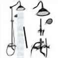 thumbnail image 2 of gotonovo Shower Faucet Set Oil Rubbed Bronze Shower System 8 Rain Shower 2 Double Knobs Handle Triple Function Tub Spout Shower Fixture Combo Unit Set, 2 of 4