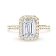 thumbnail image 4 of Rosec Jewels Certified Moissanite Emerald Cut Engagement Ring 2 Carat - Moissanite Halo Ring (6X8 mm, D-VS1 Quality), 14K Yellow Gold, US 12.50, 4 of 8