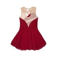 thumbnail image 3 of Zaldita Kids Girls Shiny Rhinestone Sleeveless Figure Ice Roller Skating Dress Gymnastic Tutu Skirted Red 10, 3 of 7