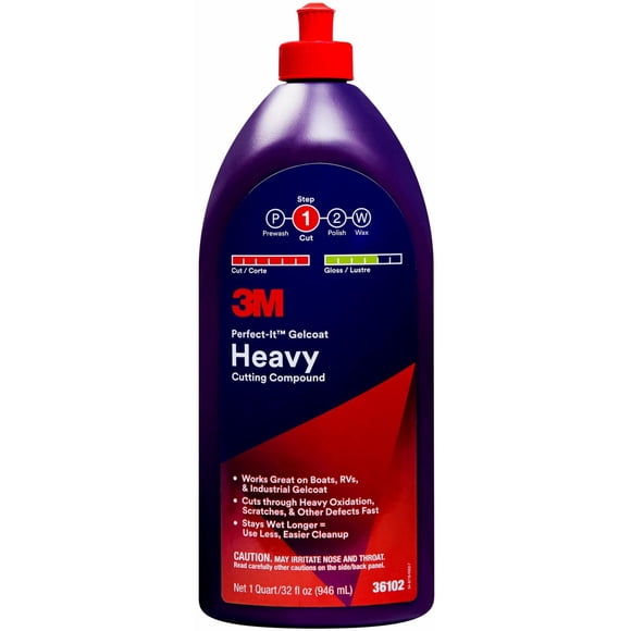 3M Rubbing Compound 36102 Perfect-It; Liquid; White; 1 Quart Bottle; Case Of 6