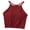 Red, variant on Summer Womens Tank Tops Women's Solid Color Threaded Chest Pad With Exposed Navel Strap Hanging Neck With Cotton Bra Thin Shoulder Strap Cup And Cup Integrated Sports Top(Black S)