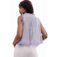 thumbnail image 2 of Women Summer Boho Tie Front Tops Lace Beach Button Down Tank Top Sleeveless Mesh Chiffon Crop Tops Y2k Clothes 2025 Sky Blue M, 2 of 5