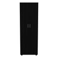 thumbnail image 2 of Shunda K Two Shelves, Rod, Double Door Cabinet Armoire, Black, 2 of 5