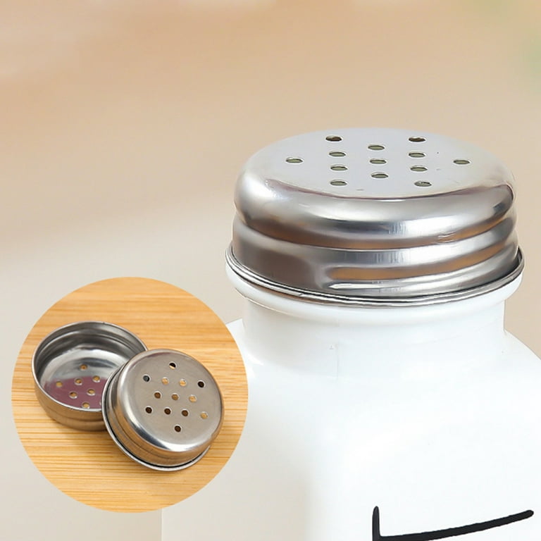 Salt and Pepper Shakers Set, 4 oz Cute Kitchen Decor for Home Restaurants  Wedding, Glass Black White Shaker Sets with Stainless Steel Lids