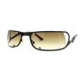 thumbnail image 2 of Unique Euro 90s Off Set Rimless Narrow Rectangle Sunglasses All Brown, 2 of 4