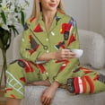 thumbnail image 4 of Goofa Cartoon Fire Truck Printed Women’s 2 Piece Pajama Set Super,Pajamas Women's Long Sleeve Sleepwear Soft Button Down Loungewear Pjs Lounge Set Nightwear-Medium, 4 of 9