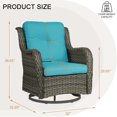 thumbnail image 4 of DREAMSIDEA 1-Piece Outdoor Wicker Swivel Chair with Cushions Patio Swivel Glider Chair Outdoor Rocking Lounge Chair for Backyard Balcony Porch,Teal, 4 of 6