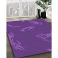 thumbnail image 3 of Ahgly Company Machine Washable Indoor Square Transitional Bright Purple Area Rugs, 3' Square, 3 of 7