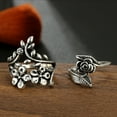 thumbnail image 5 of AYYUFE Vintage Flowers Vines Leaves Finger Rings Set Women Charm Jewelry Decoration Alloy Silver, 5 of 8