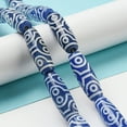 thumbnail image 2 of 2 strand Blue Tibetan style dZi Beads Strands Dyed Natural Agate Beads Strands Drum Shape Ring 29~30x10mm Hole: 1.4mm 10pcs/strand 11.81 inch(30cm), 2 of 5