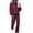 Red, variant on Women's Fleece Lined Hoodie and Sweatpants Set, Solid Color Two Piece Outfit, Pocketed Pullover with Elastic Waist Pants, Casual Sporty Set, Fall Winter Wear Blackish Green L