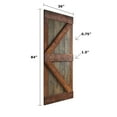 thumbnail image 2 of Coast Sequoia 36 in x 84 in K Style Finished Muti-Color Knotty Pine Wood Sliding Barn Door With Hardware Kit (Aged Barrel/Dark Walnut), 2 of 8
