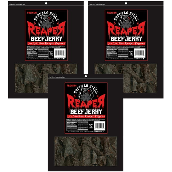 Buffalo Bills 7oz Premium Reaper Beef Jerky Packs (three 7oz beef jerky packs)