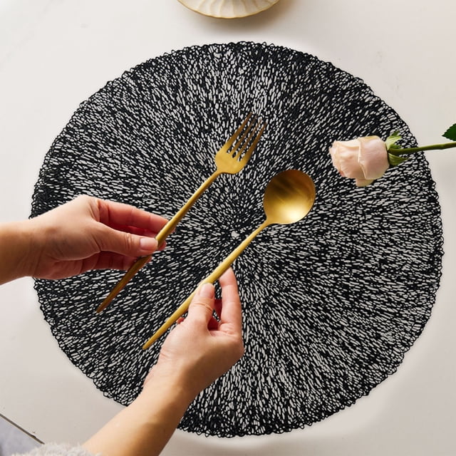 Vrorvz Hollow Irregular Placemats Insulated PVC Non Slip Heat Resistant Flexible Dining Table Mats Protective for Kitchen Heat Protection and Easy Clean Durability