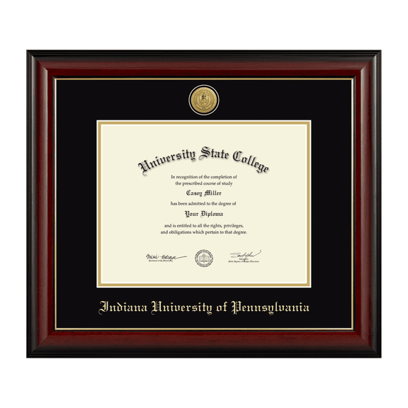 Framerly - IUP Diploma Frame with Black and Gold Mat