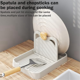 thumbnail image 2 of Soporte para cuchara con soporte para tapa, soporte para cuchara plegable para encimera de cocina, soporte para tapa de olla para gatos para cucharas blanco, 2 of 8