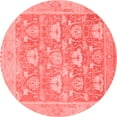 thumbnail image 1 of Ahgly Company Indoor Round Oriental Red Traditional Area Rugs, 7' Round, 1 of 4