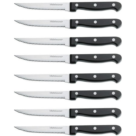 - Steak Knives - 8 Pc Superior Steak knives, Stainless Steel, Steak Knife for Chefs, Commercial Kitchen, - Great For BBQ, Weddings, Dinners, Parties, All Homes & Kitchens - By Kitch N’ Wares