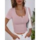 thumbnail image 2 of Camiseta ANRABESS de punto acanalado para mujer, primavera y verano 2025, 2 of 6