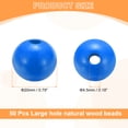thumbnail image 2 of Uxcell 50 piezas de cuentas de madera azul profundo de 20 mm, cuentas redondas sueltas con agujero grande de 4.5 mm para joyería., 2 of 7