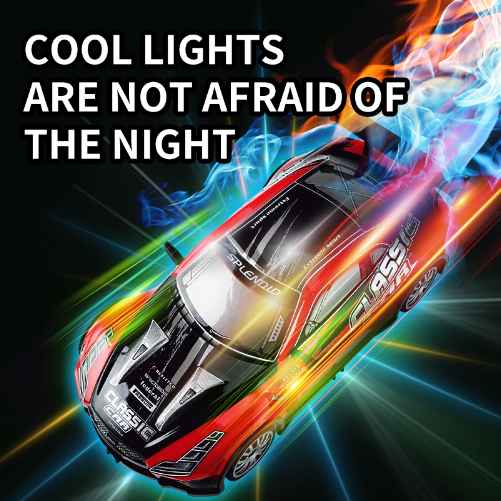 RC Drift Car, 1/20 Remote Control Car for Kids, 4WD Remote Control Sport Racing On-Road Vehicle High Speed with LED Light for Boys Girls Gifts Toys , Red
