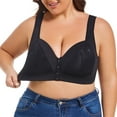 thumbnail image 6 of Jdkau Front Closure Bras for Older Women Plus Size Bras Breathable Wireless Bras for Women Comfortable Bras（Black,42D）, 6 of 9