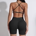 thumbnail image 5 of TOWED22 Workout Sets for Women 2 Piece Seamless Ribbed Crop Tank High Waist Shorts Yoga Outfits(Black,XL), 5 of 5