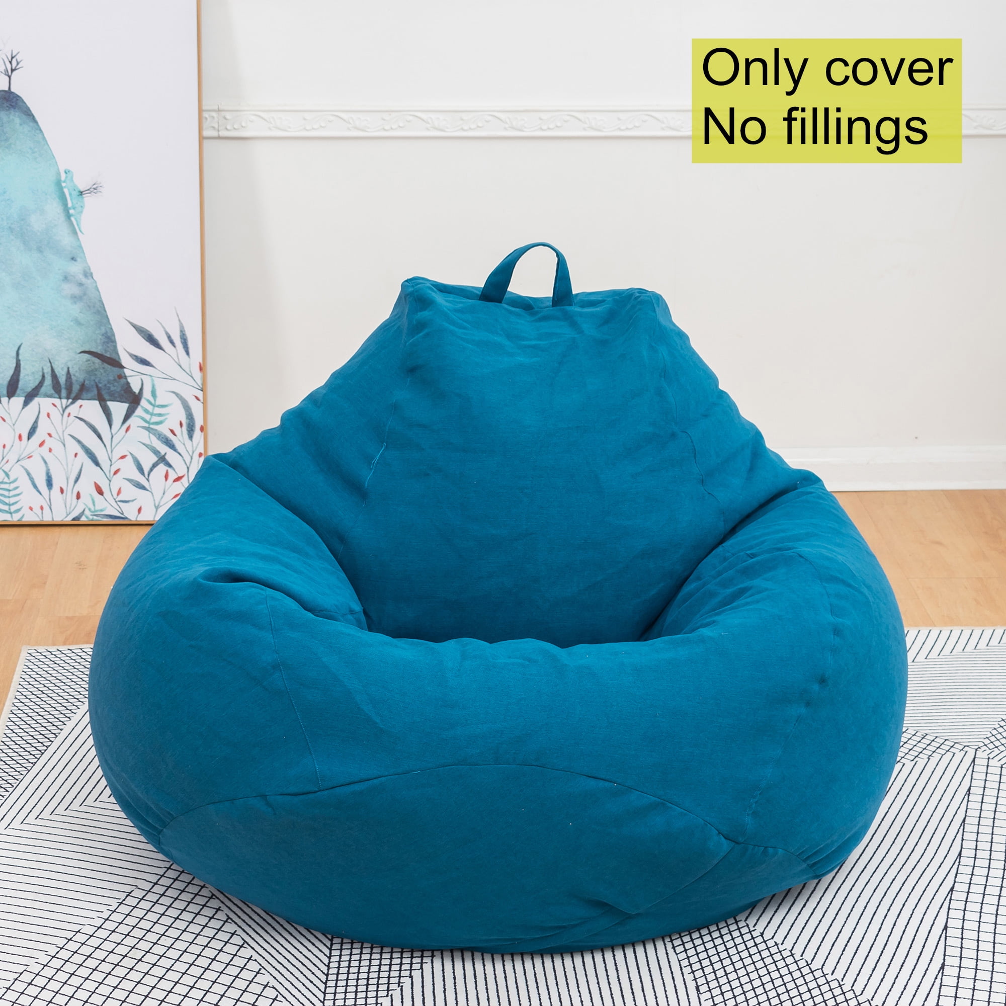 Adults Kid Bean Bag Chair Sofa Couch Cover Indoor Lazy Lounger NO FILLER