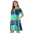 thumbnail image 6 of VEPKUL V Neck Short Sleeve Casual Swing T Shirt Dress with Pockets Plus Size Dresses for Women T05-Navy_5X, 6 of 8