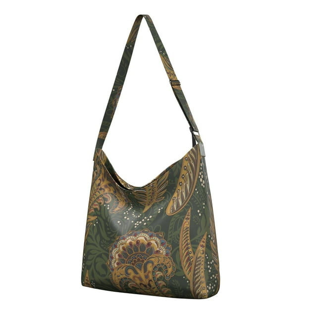 Stylish Retro Crossbody Purse | Chic Paisley Pattern | Spacious Multi-Pocket Casual Tote Bag