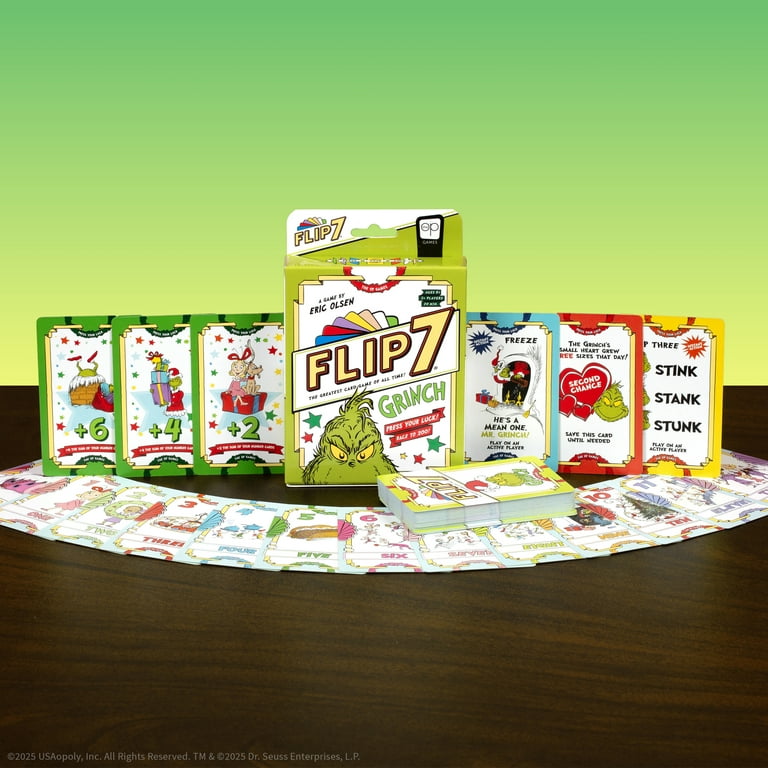 Flip 7™ The Grinch Edition Card Game, by USAopoly (Walmart