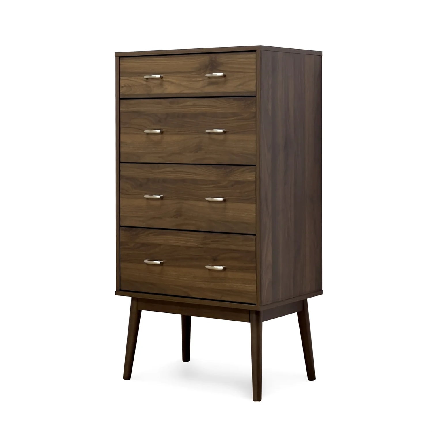 Kadyn Drawer Dresser with 4 Drawers, MDF Drawer Chest for Living Room, Modern Drawer Dresser for Bedroom, Columbia Walnut Kadyn Drawer Dresser with 4 Drawers, MDF Drawer Chest for Living Room, Modern Drawer Dresser for Bedroom, Columbia Walnut