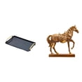 thumbnail image 1 of Elegante bandeja rectangular con figura de caballo decorativa para el hogar, hotel, bar, oficina. Ideal para pasteles, aperitivos, café o té. Escultur, 1 of 8