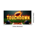 thumbnail image 3 of Football Themed Background Banner with Flaming Football Helmets and Touchdown Text, for Sports Parties Tailgating Events Fan Gatherings Decorations Backdrops, 3 of 4