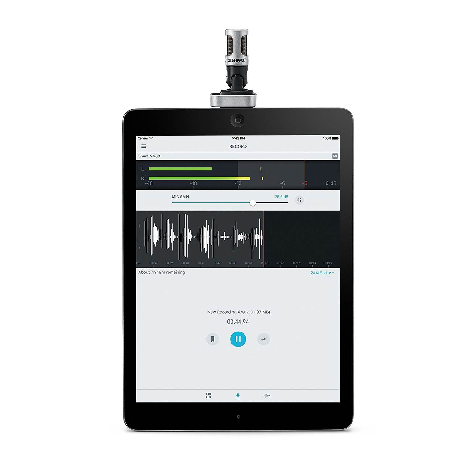 SHURE MV88 iPhone iPad スマホマイク Amazon | SHURE iPhone iPad用マイク MV88 MOTIVシリーズ 24bit
