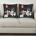thumbnail image 3 of Futuristic Abstract Throw Pillow Covers 18x18in Set of 2 - Vibrant Geometric Trees & Floating Circles for Couch Bed Car Decor, 3 of 8