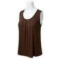 thumbnail image 4 of Doublju Women's Summer Sleeveless Loose Fit Flared Tank Top BROWN 2XL Plus Size, 4 of 5