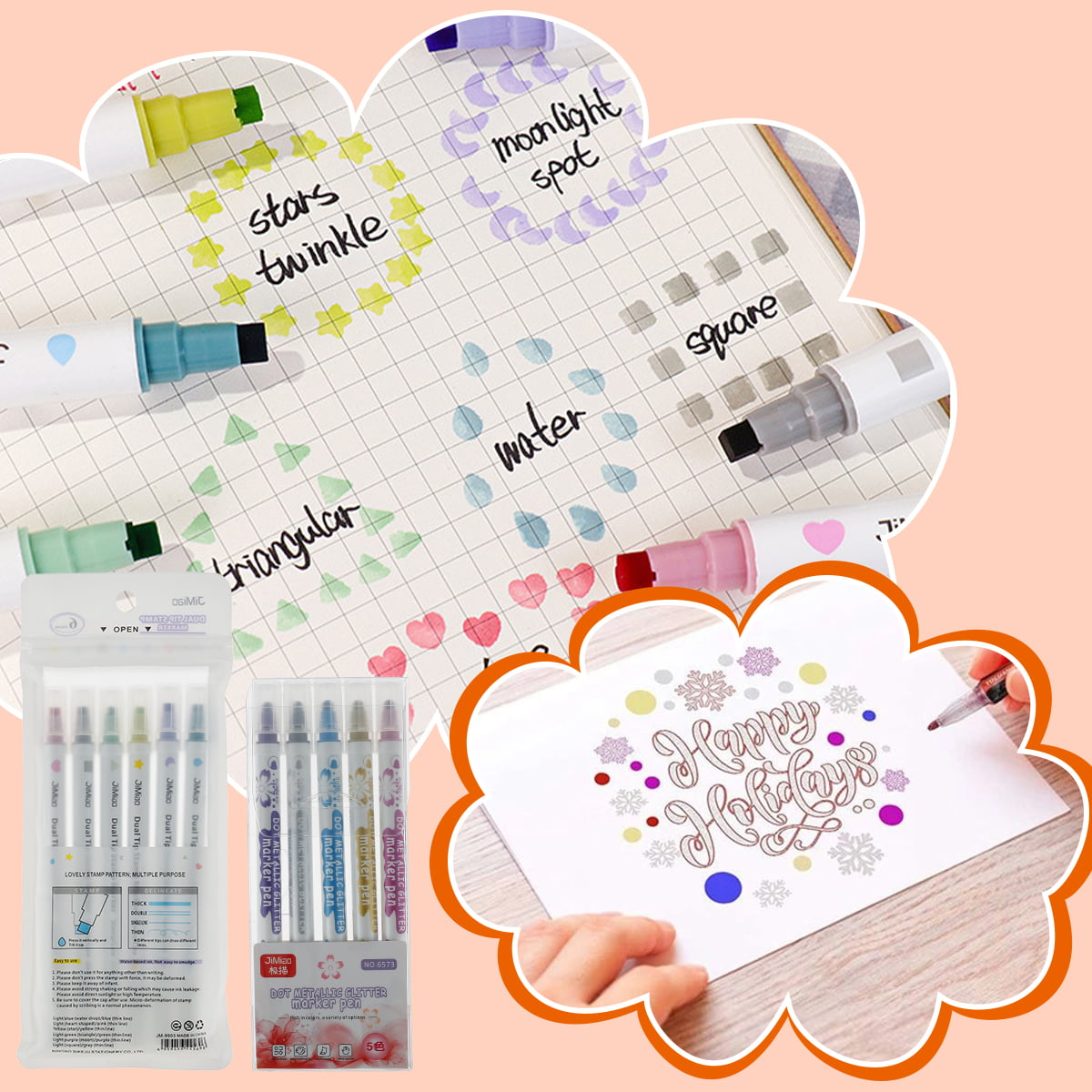 Kekelele Dual Tip Dot Markers for Kids, 24 Colors Dot Marker Pens (Brush  Tip & Dot Tip), Washable Markers for Coloring Journaling Scrapbooking DIY