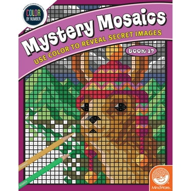 MindWare Color-by-Number Mystery Mosaics: Book 17, Activity Coloring Book for Kids, Teens & Adults, Fun Challenge with 18 Mosaic Puzzles, Engaging Quiet time workbook for Boys & Girls