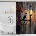 thumbnail image 4 of Crow Streetlight Shower Curtain Set with Hooks, Nature Animal Autumn Leaves Abstract Water Repellent Shower Curtains for Bathroom Decor Sturdy Shower Curtain, Machine Washable 72x96 Inch, 4 of 9