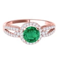 thumbnail image 2 of Mauli Jewels Engagement Rings for Women 1.15 Carat Halo Emerald And Diamond Engagement Ring 4 Prong-Setting 14k Rose Gold, 2 of 6