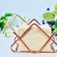 thumbnail image 4 of Wrought Iron Vertical Tissue Holder, Plated Metal V-Shaped Dining Table Triangle Tissue Holder, 4 of 5