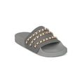 thumbnail image 1 of Women Leatherette Chained Open Toe Footbed Slide 18183, 1 of 5