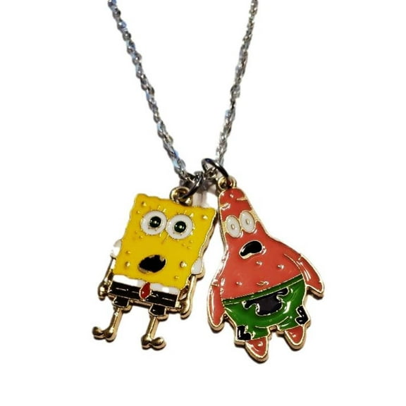 Spongebob And Patrick Cartoon Characters Metal Pendant Necklace