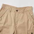 thumbnail image 5 of JTieacloth Mens Outdoor Casual Elastic Waist Relaxed Fit Cotton Lightweight Quick Dry Fishing Hiking Work Shorts Cargo Shorts Mens Loose Cargo Shorts Gray, 5 of 7