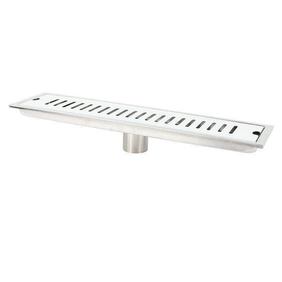 Rectangular Shower Floor Drain, Brushed 16 Inch Linear Shower Drain For Bathrooms
