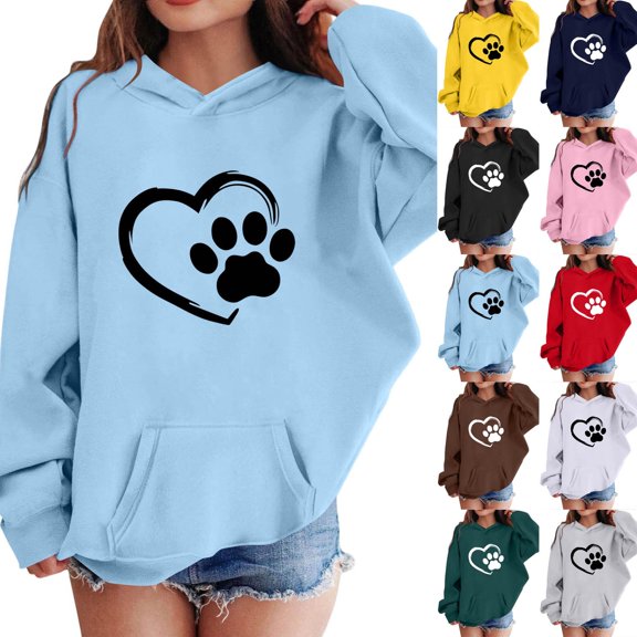 HAOTAGS Girls Graphic Print Hoodie (2-14) Long Sleeve Hooded Sweatshirt with Pocket Black Size 5