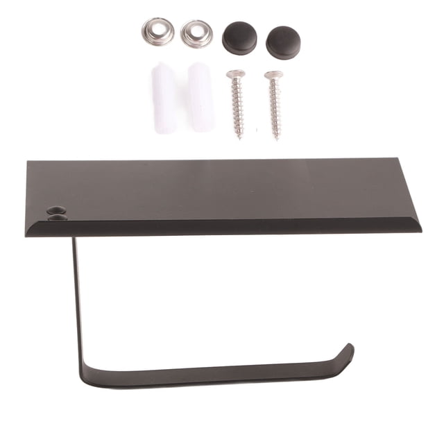 Soporte para toallas de papel, dispensador de papel higiénico de doble uso sin perforaciones de acero inoxidable para el baño del hogar K6 negro