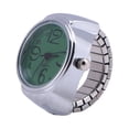 thumbnail image 1 of EeaseMX Reloj de anillo unisex, creativo, elástico, de acero inoxidable, de cuarzo, para hombre, mujer y pareja (verde)., 1 of 7